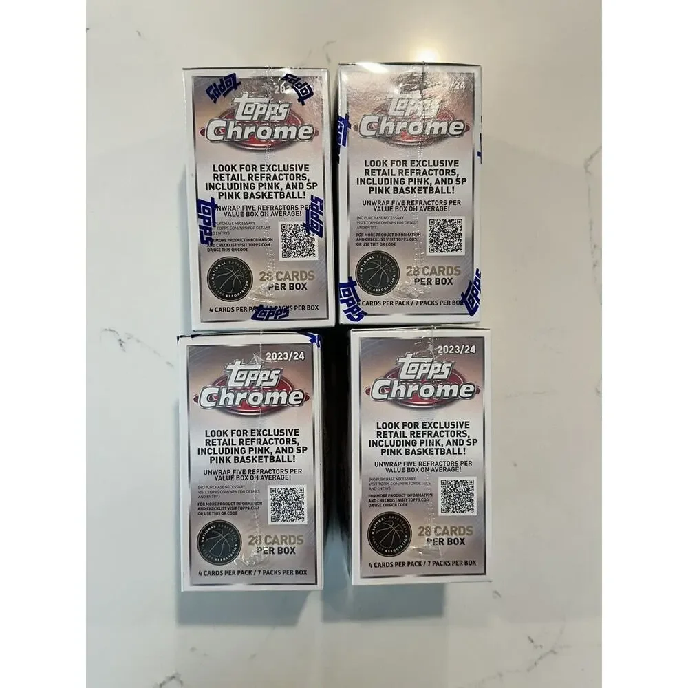 (LOT 4) 2023-24 Topps Chrome Basketball Factory Sealed Value Blaster Box IN HAND - Picture 3 of 7